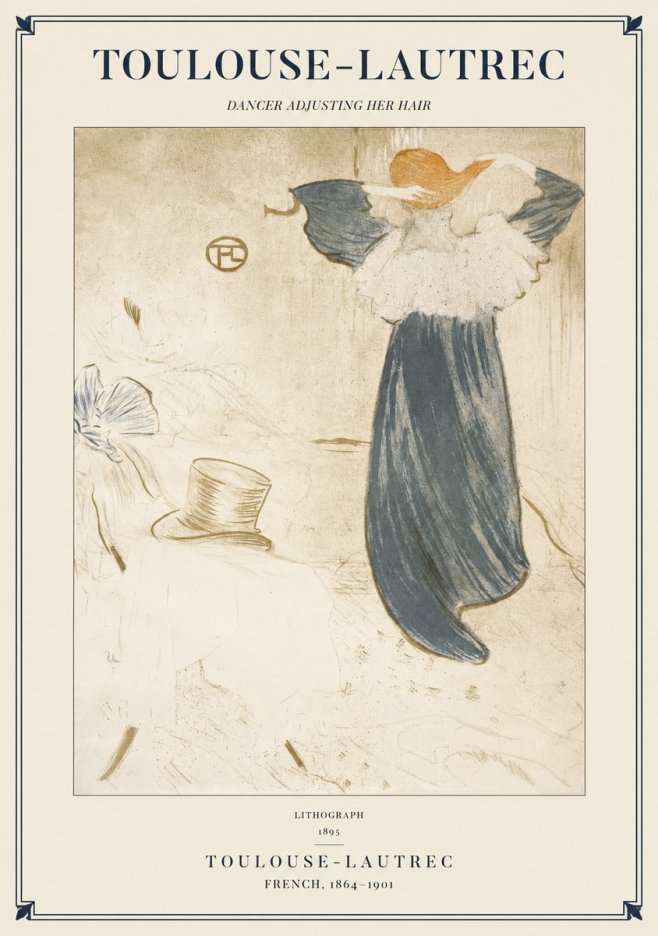 Toulouse-Lautrec Dancer Adjusting Her Hair No1 - Juliste