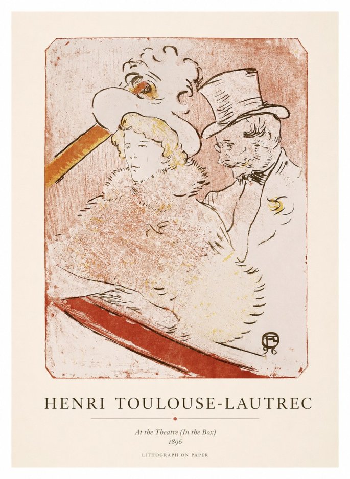 Toulouse-Lautrec At the Theatre (in the Box) No1 - Juliste