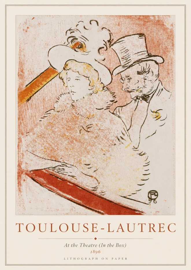 Toulouse-Lautrec At the Theatre (in the Box) No3 - Juliste