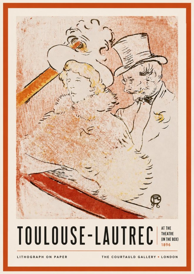 Toulouse-Lautrec At the Theatre (in the Box) No4 - Juliste