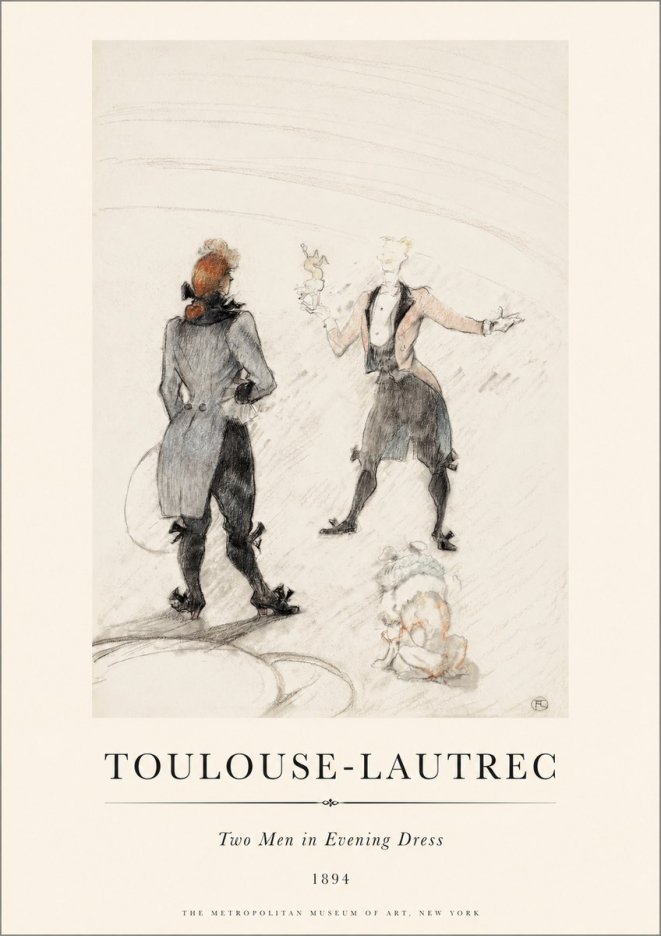 Toulouse-Lautrec Two Men in Evening Dress No1 - Juliste