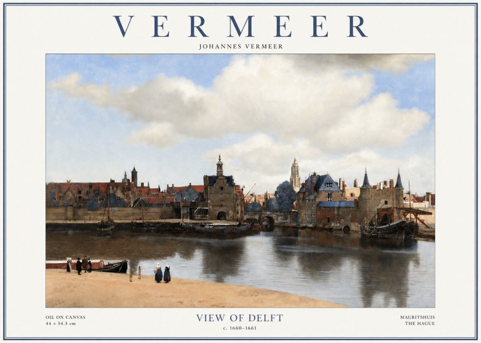 Vermeer View of Delft No2 - Juliste