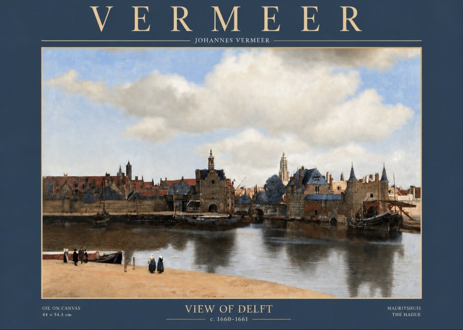 Vermeer View of Delft No3 - Juliste
