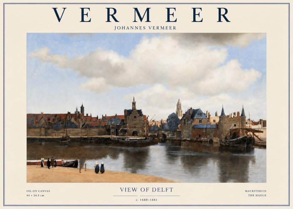 Vermeer View of Delft No6 - Juliste