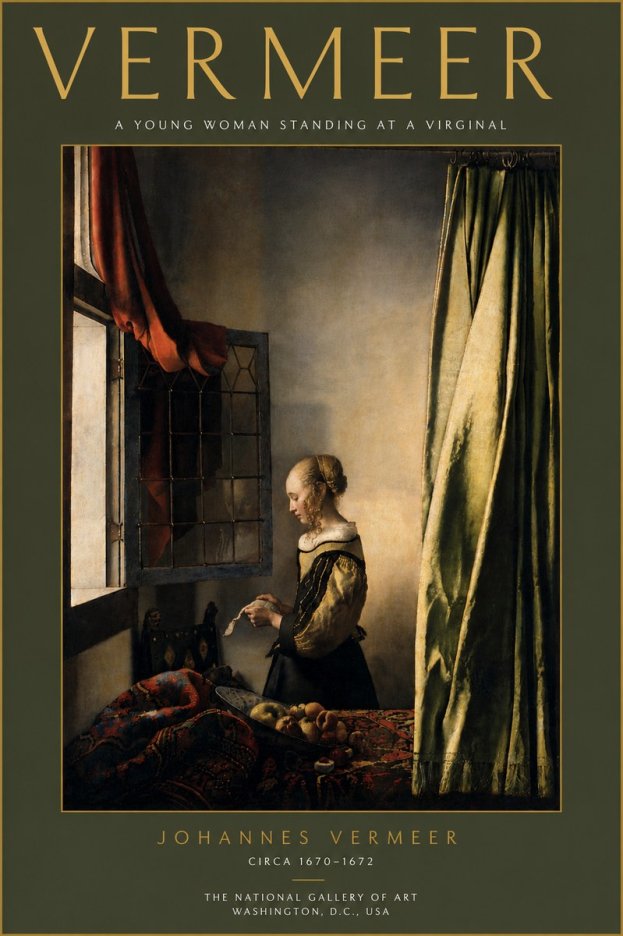 Vermeer A Young Woman Standing at a Virginal No5 - Juliste