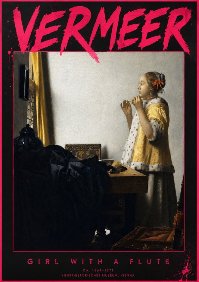 Vermeer Girl with a Flute No6 - Juliste