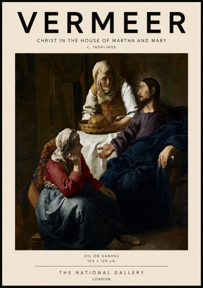 Vermeer Christ in the House of Martha and Mary No3 - Juliste