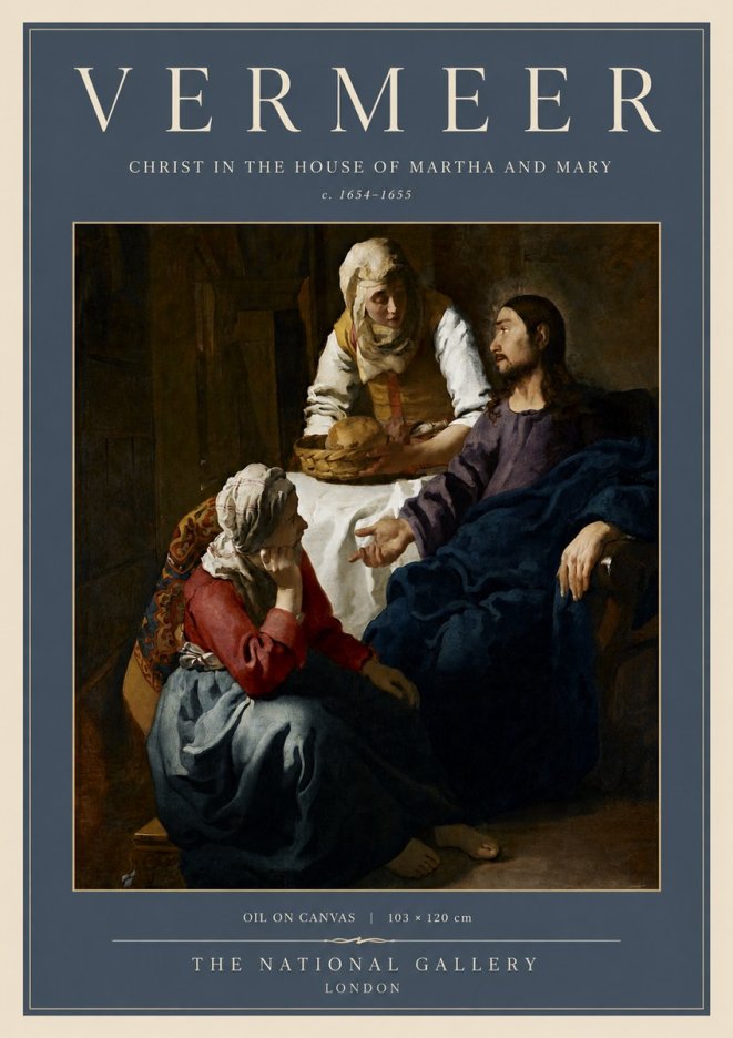 Vermeer Christ in the House of Martha and Mary No5 - Juliste