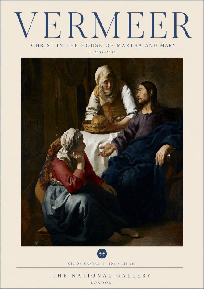 Vermeer Christ in the House of Martha and Mary No6 - Juliste