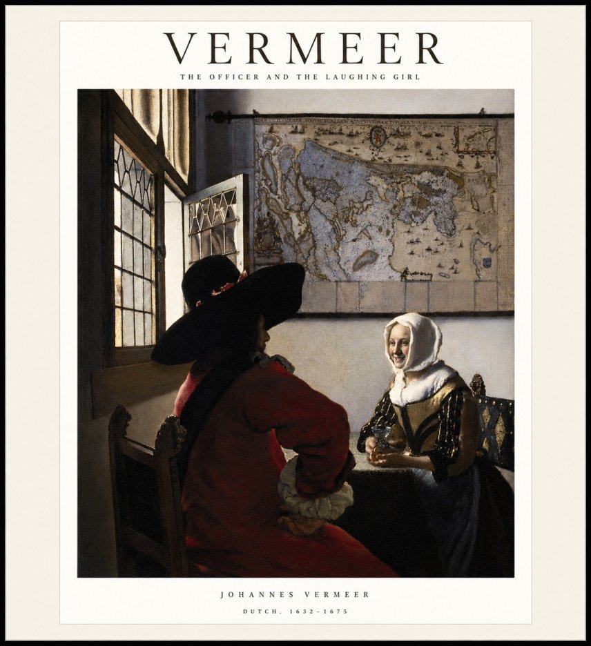 Vermeer The Officer and the Laughing Girl No1 - Juliste