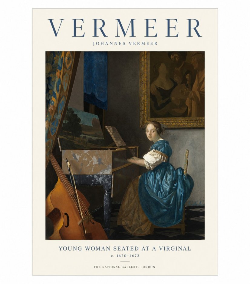 Vermeer Young Woman Seated at a Virginal No1 - Juliste