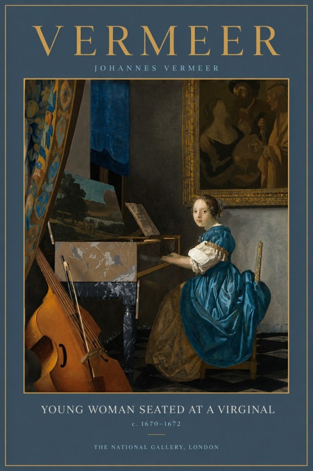 Vermeer Young Woman Seated at a Virginal No2 - Juliste