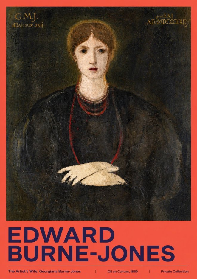 Edward Burne-Jones The Artist's Wife, Georgiana Burne-jones No2 - Juliste