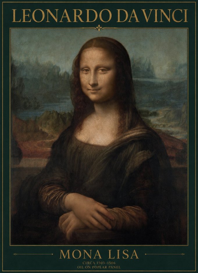 Leonardo da Vinci Mona Lisa No1 - Juliste
