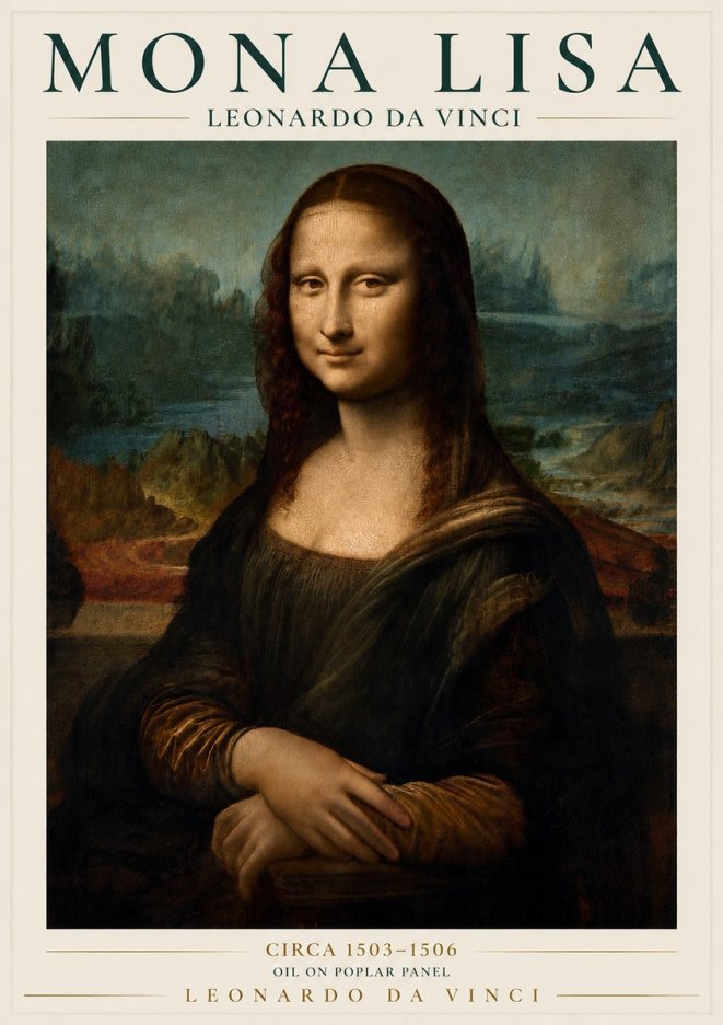 Leonardo da Vinci Mona Lisa No3 - Juliste