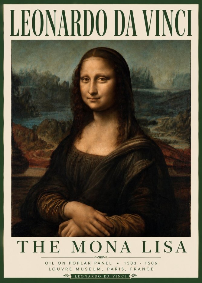 Leonardo da Vinci The Mona Lisa No5 - Juliste
