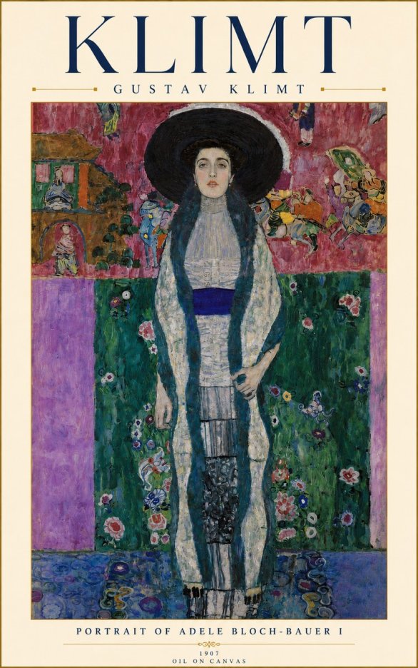 Klimt Portrait of Adele Bloch-bauer I No4 - Juliste