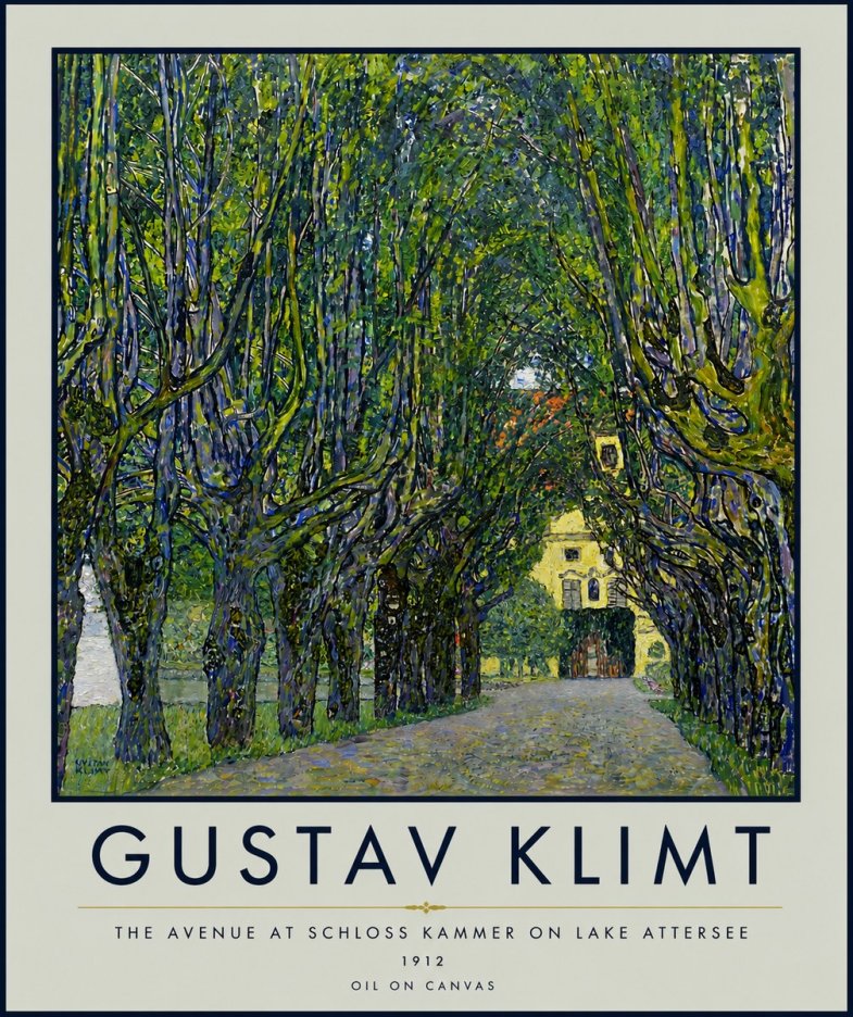 Klimt The Avenue at Schloss Kammer on Lake Attersee No6 - Juliste