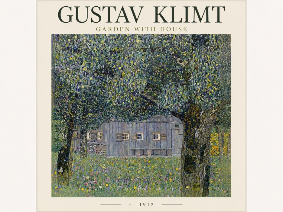 Klimt Garden with House No3 - Juliste