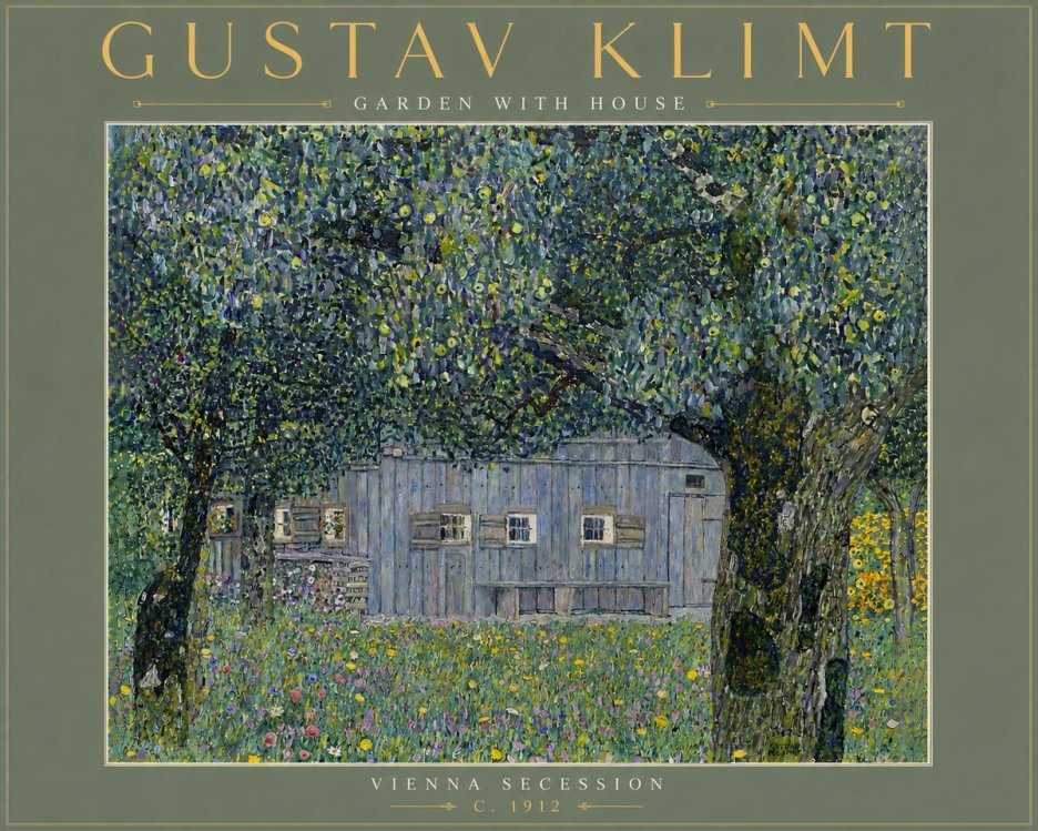 Klimt Garden with House No6 - Juliste