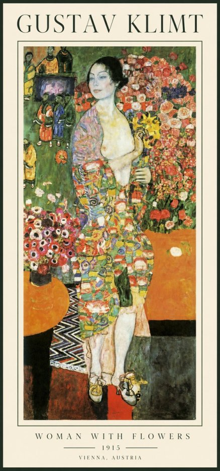 Klimt Woman with Flowers No1 - Juliste