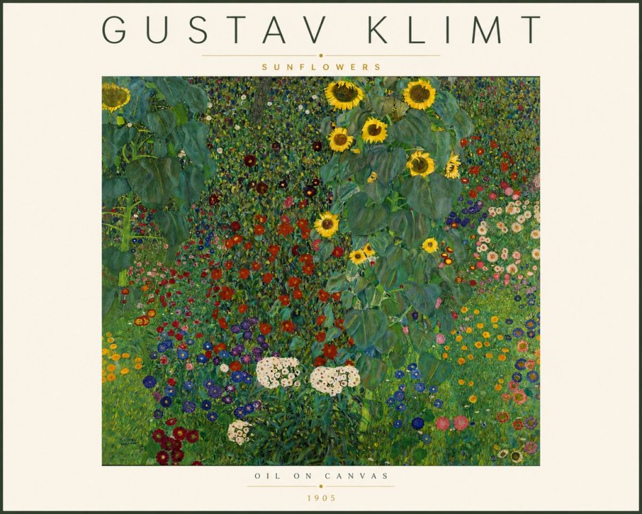 Klimt Sunflowers No4 - Juliste