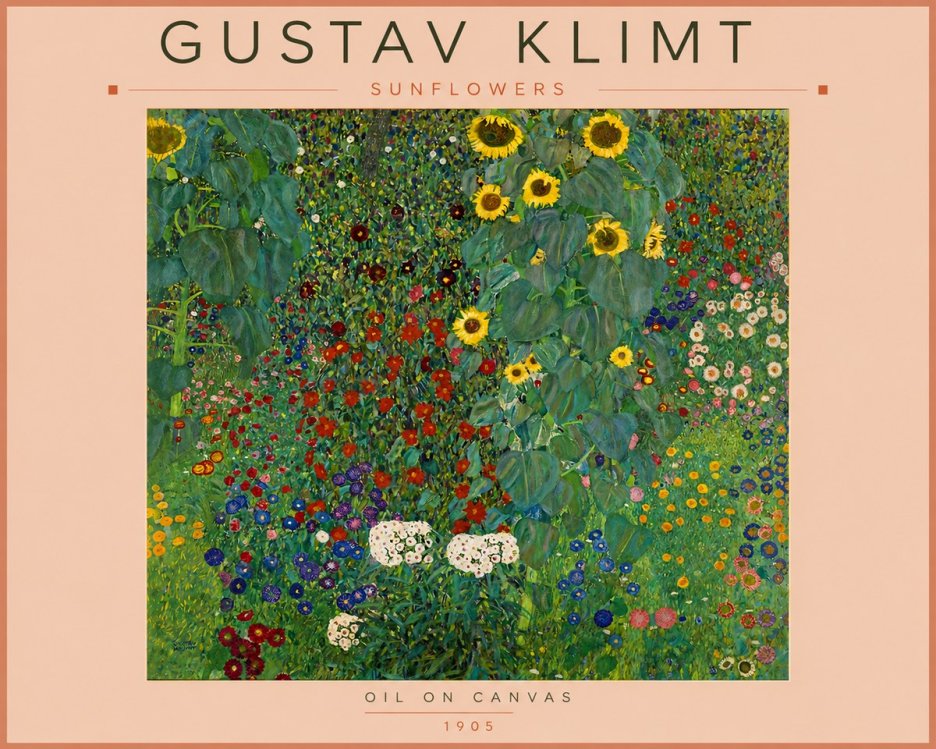 Klimt Sunflowers No5 - Juliste