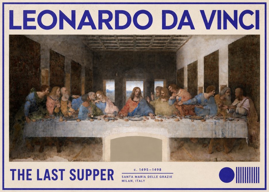 Leonardo da Vinci The Last Supper No2 - Juliste