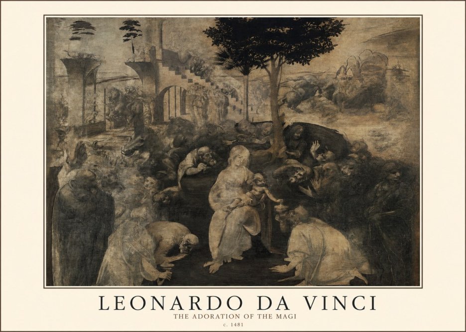 Leonardo da Vinci The Adoration of the Magi No2 - Juliste
