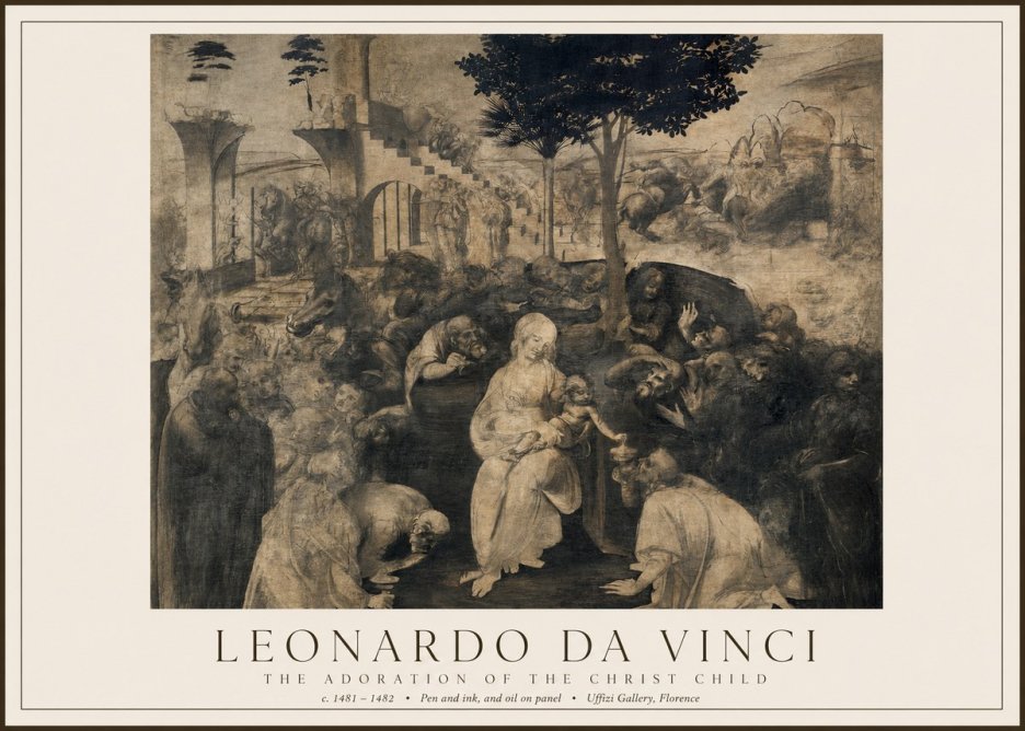 Leonardo da Vinci The Adoration of the Magi No5 - Juliste