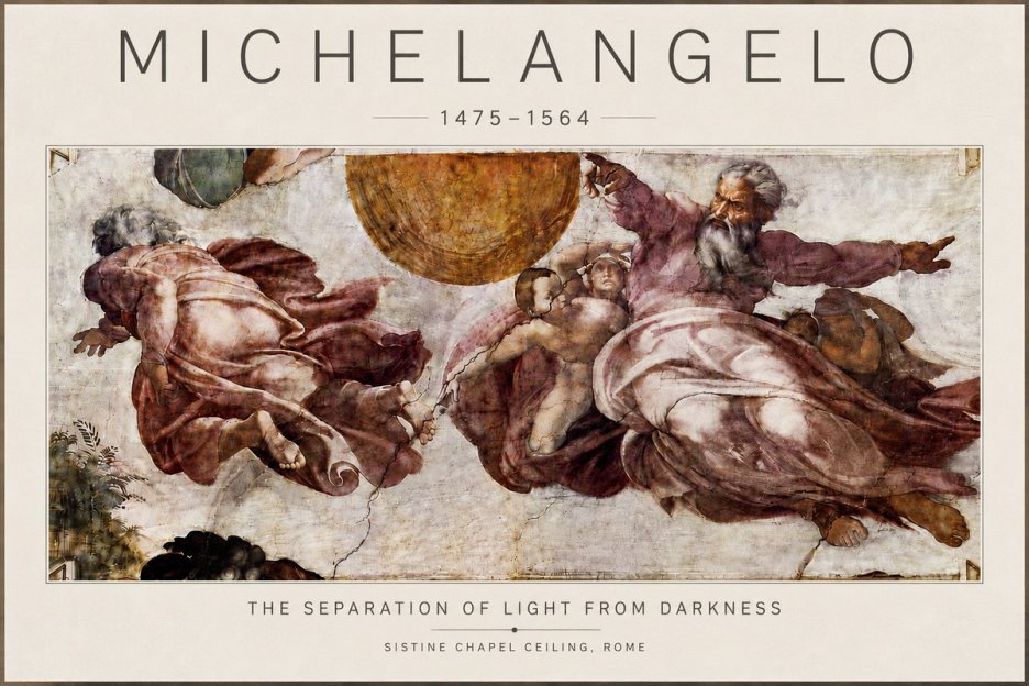 Michelangelo The Separation of Light from Darkness No6 - Juliste