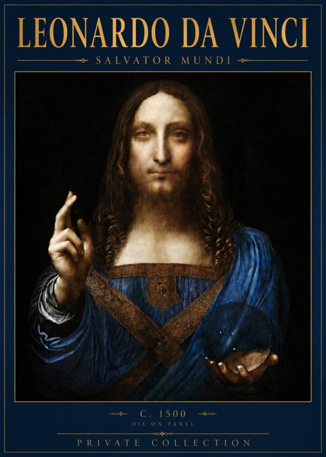 Leonardo da Vinci Salvator Mundi No6 - Juliste