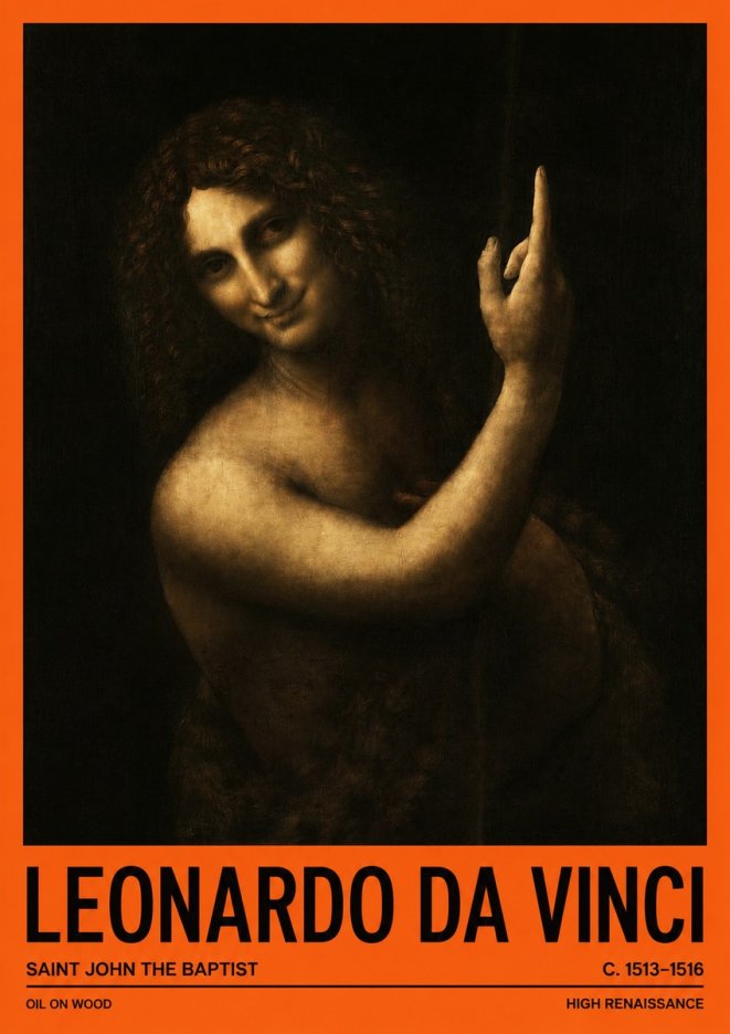 Leonardo da Vinci Saint John the Baptist No2 - Juliste