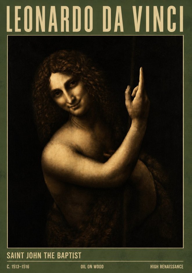Leonardo da Vinci Saint John the Baptist No4 - Juliste