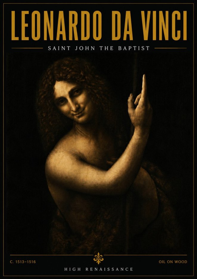 Leonardo da Vinci Saint John the Baptist No6 - Juliste