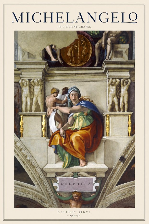 Michelangelo Delphic Sibyl No1 - Juliste