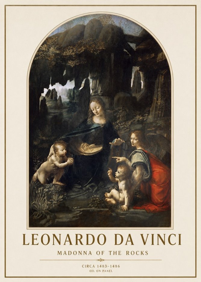 Leonardo da Vinci Madonna of the Rocks No1 - Juliste