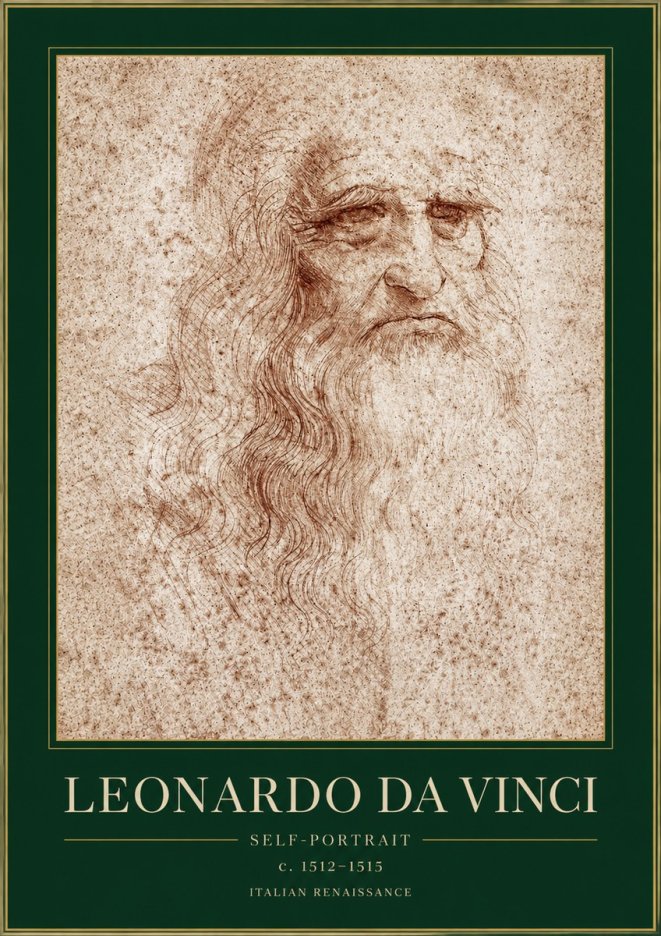 Leonardo da Vinci Self-portrait I No3 - Juliste