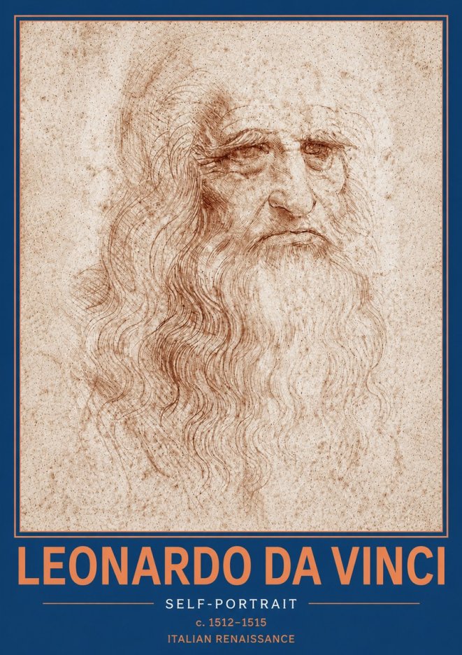 Leonardo da Vinci Self-portrait I No5 - Juliste