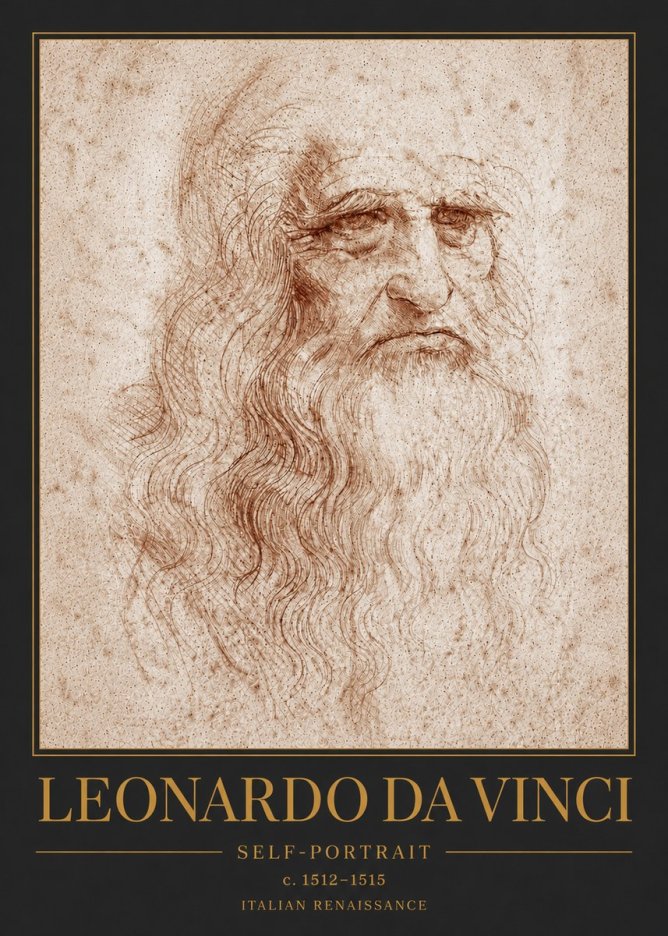 Leonardo da Vinci Self-portrait I No6 - Juliste