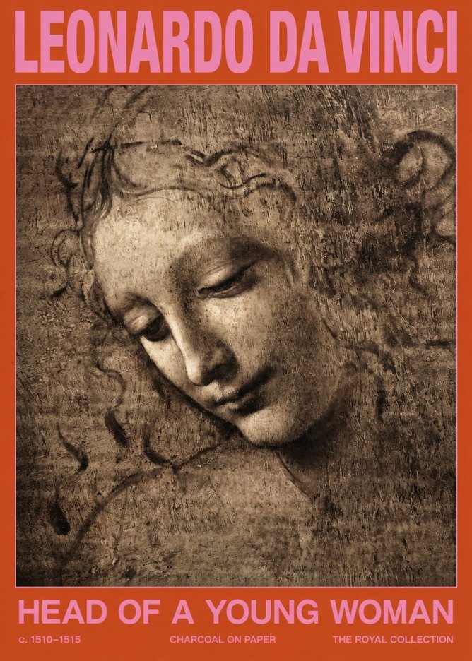 Leonardo da Vinci Head of a Young Woman II No2 - Juliste