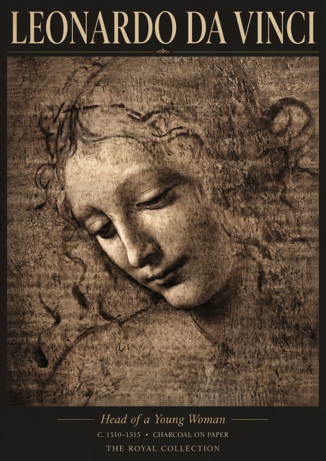 Leonardo da Vinci Head of a Young Woman II No3 - Juliste