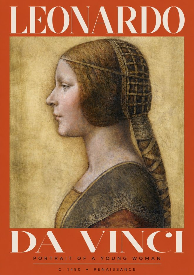 Leonardo da Vinci Portrait of a Young Woman II No3 - Juliste