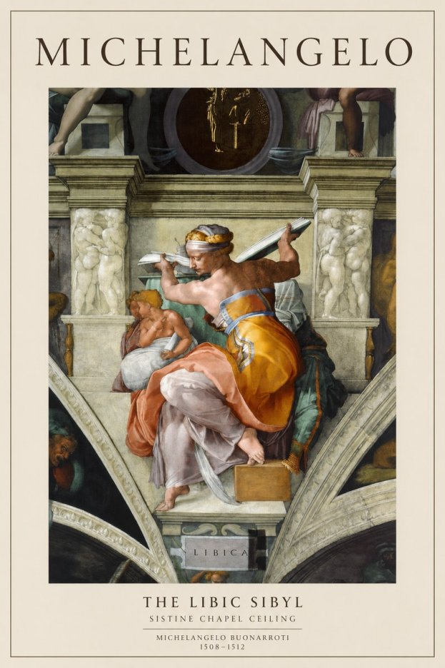 Michelangelo The Libic Sibyl No1 - Juliste