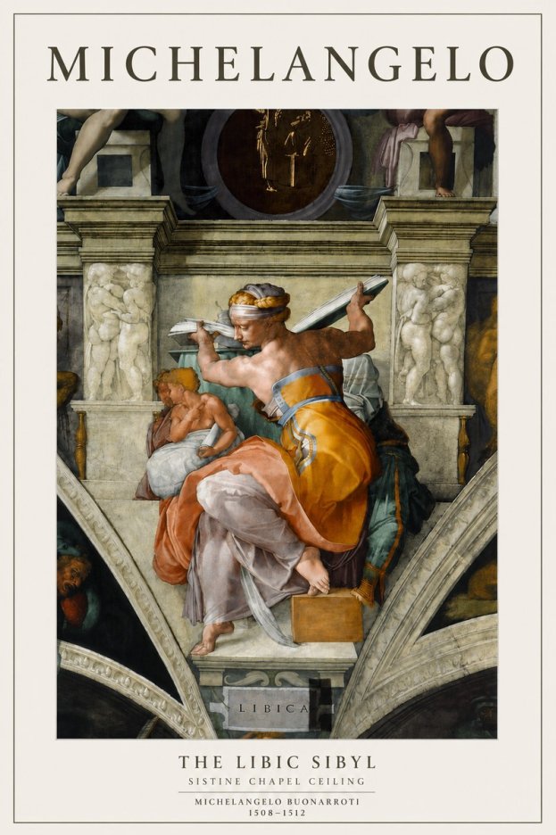 Michelangelo The Libic Sibyl No4 - Juliste