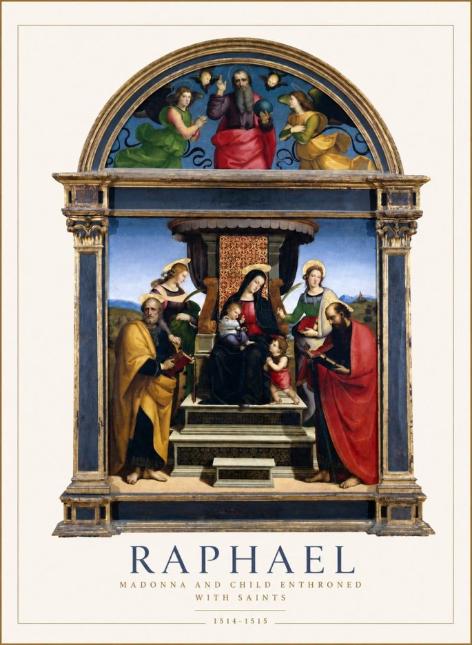Raphael Madonna and Child Enthroned with Saints No1 - Juliste