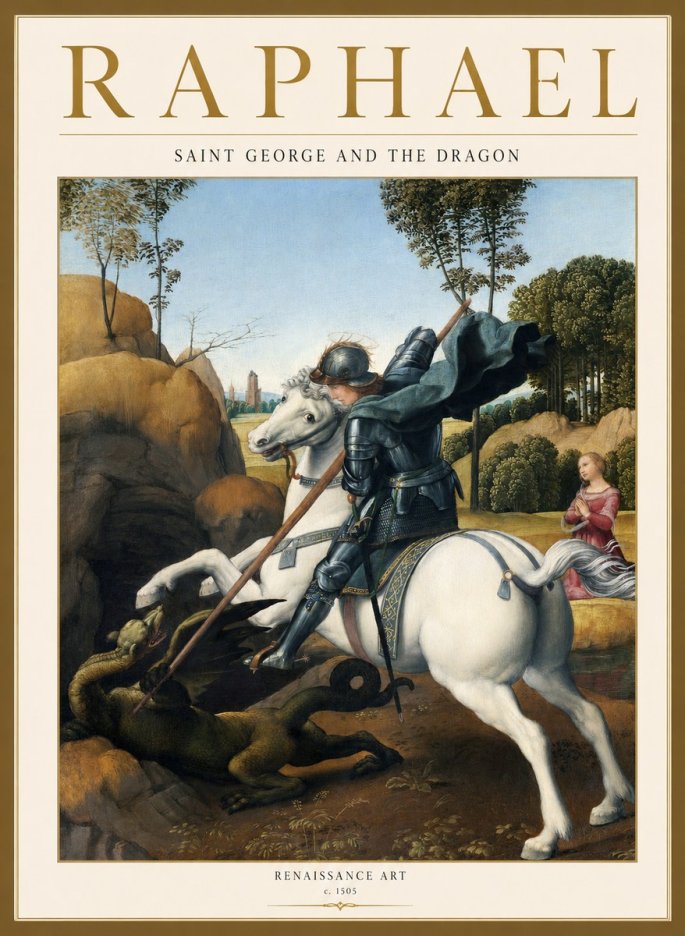 Raphael Saint George and the Dragon No1 - Juliste