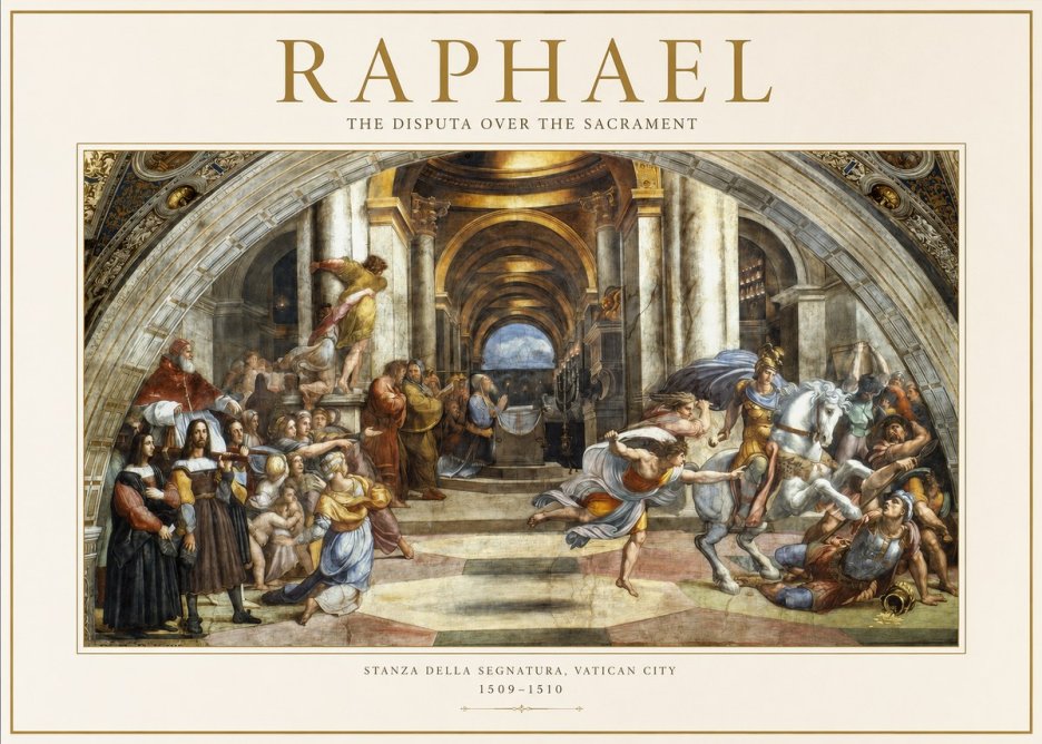 Raphael The Disputa over the Sacrament No1 - Juliste