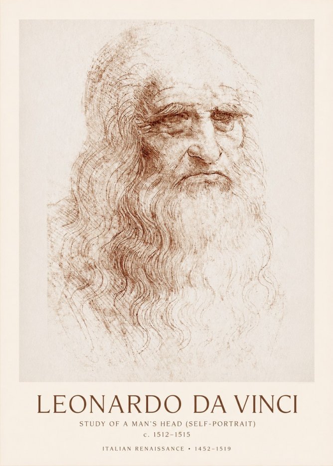 Leonardo da Vinci Self-portrait II No2 - Juliste