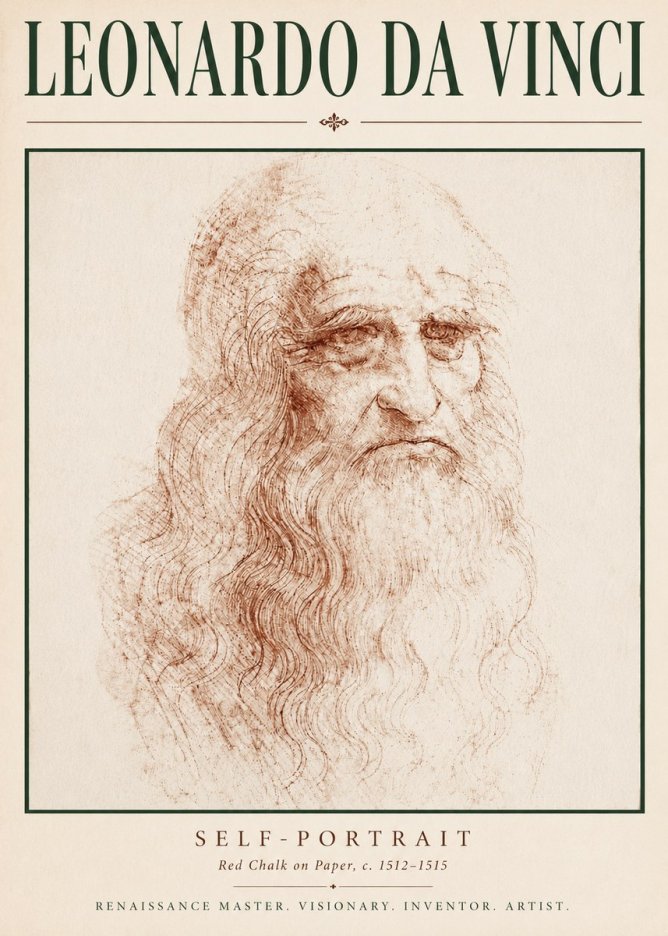 Leonardo da Vinci Self-portrait II No5 - Juliste